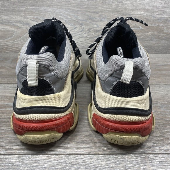 Balenciaga Triple S Silver Black Red Size 45 (US 12) - Picture 4 of 14